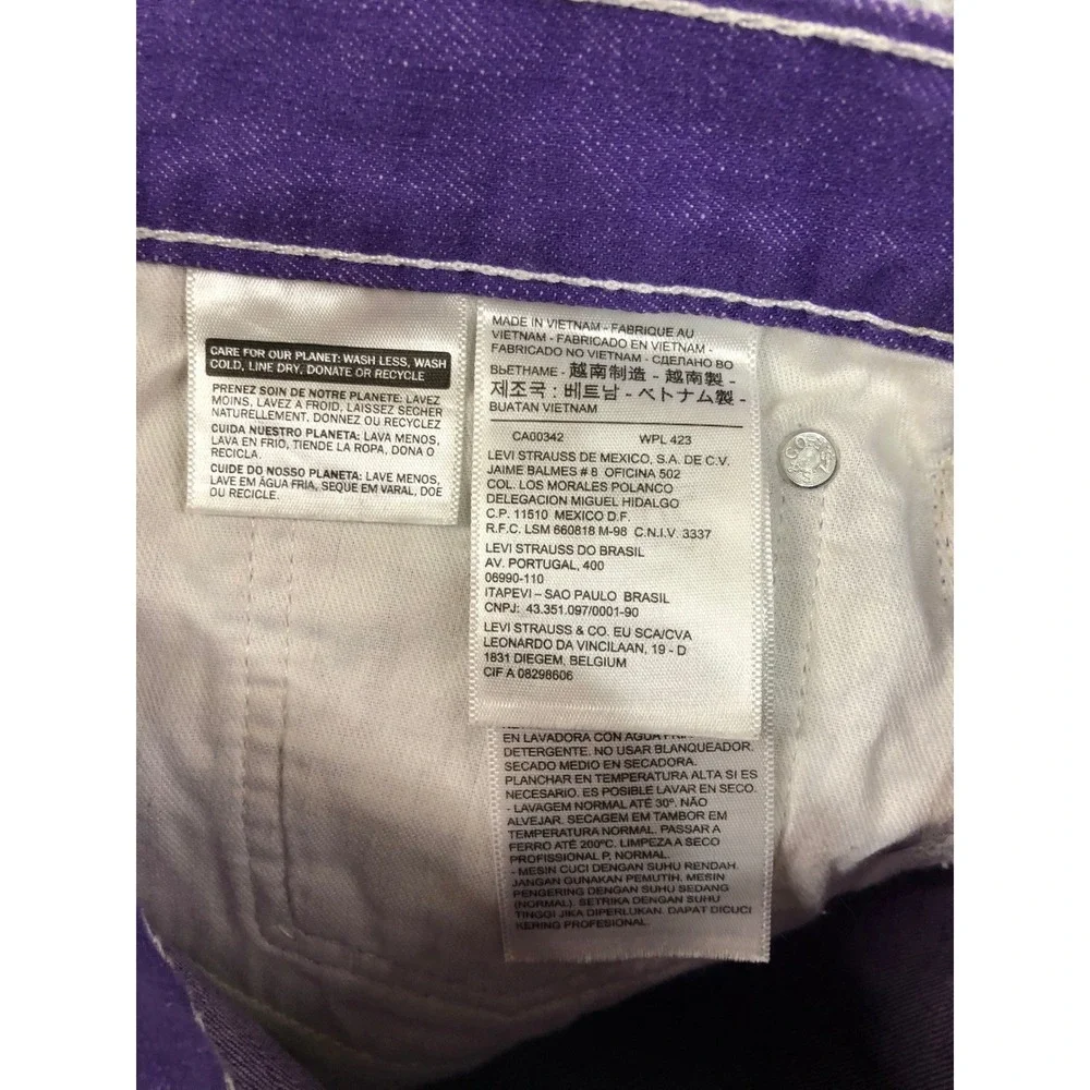 Levi's 569 Shorts Men Size 34 Purple NWT Loose Straight Denim